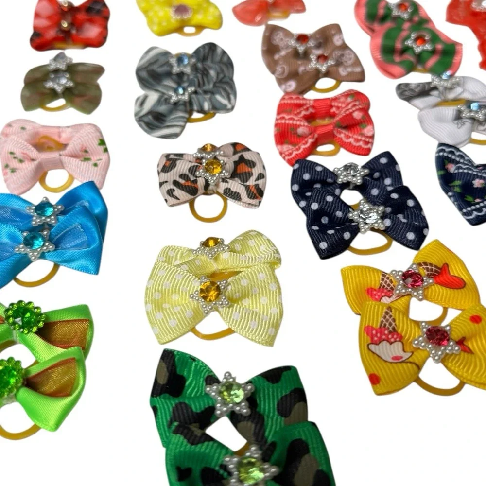 54‎ Small  Fancy Dog Pet Child Baby Grooming Bows Color Variety C14Q